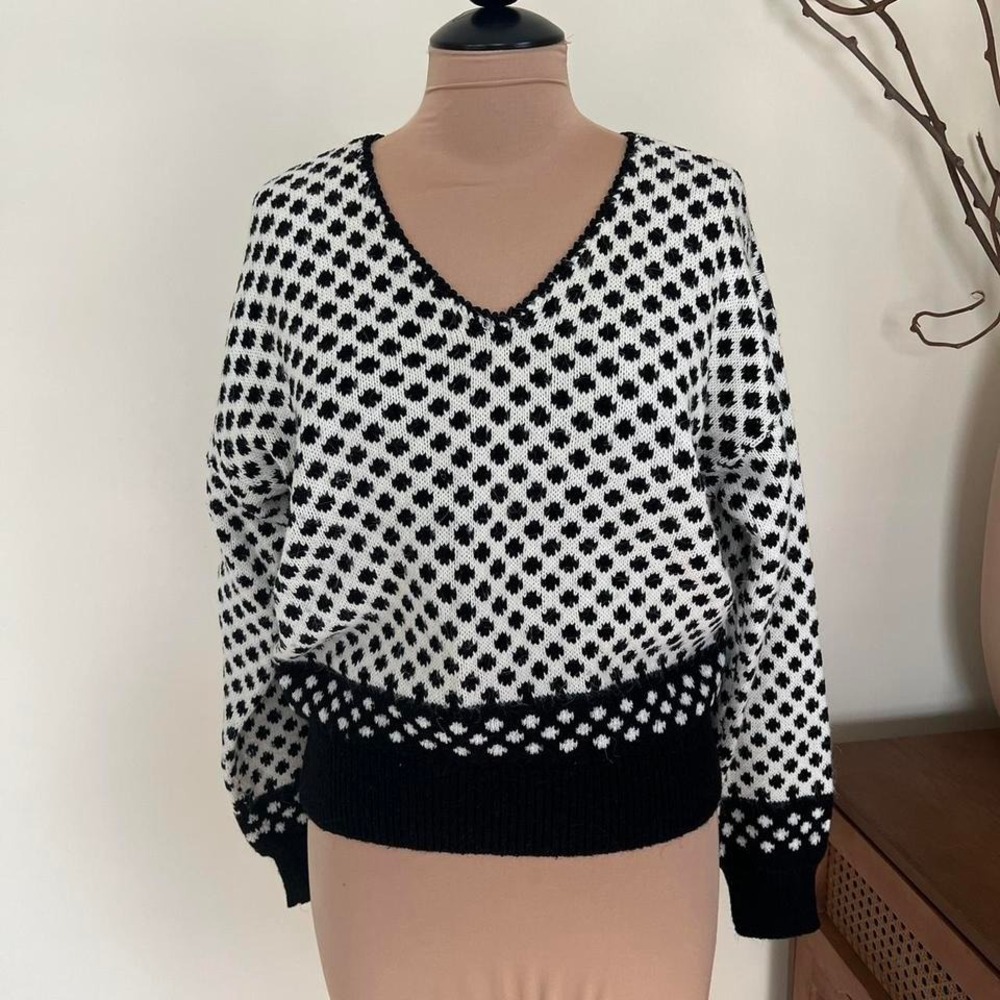 Vintage Liz Claiborne Polka Dot‎ Sweater 90s